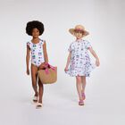 Girls White Ruffled Swimsuit, 1, hi-res