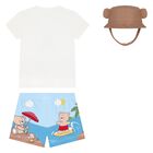 Baby Boys White, Blue & Brown Bear Swim Set, 3, hi-res