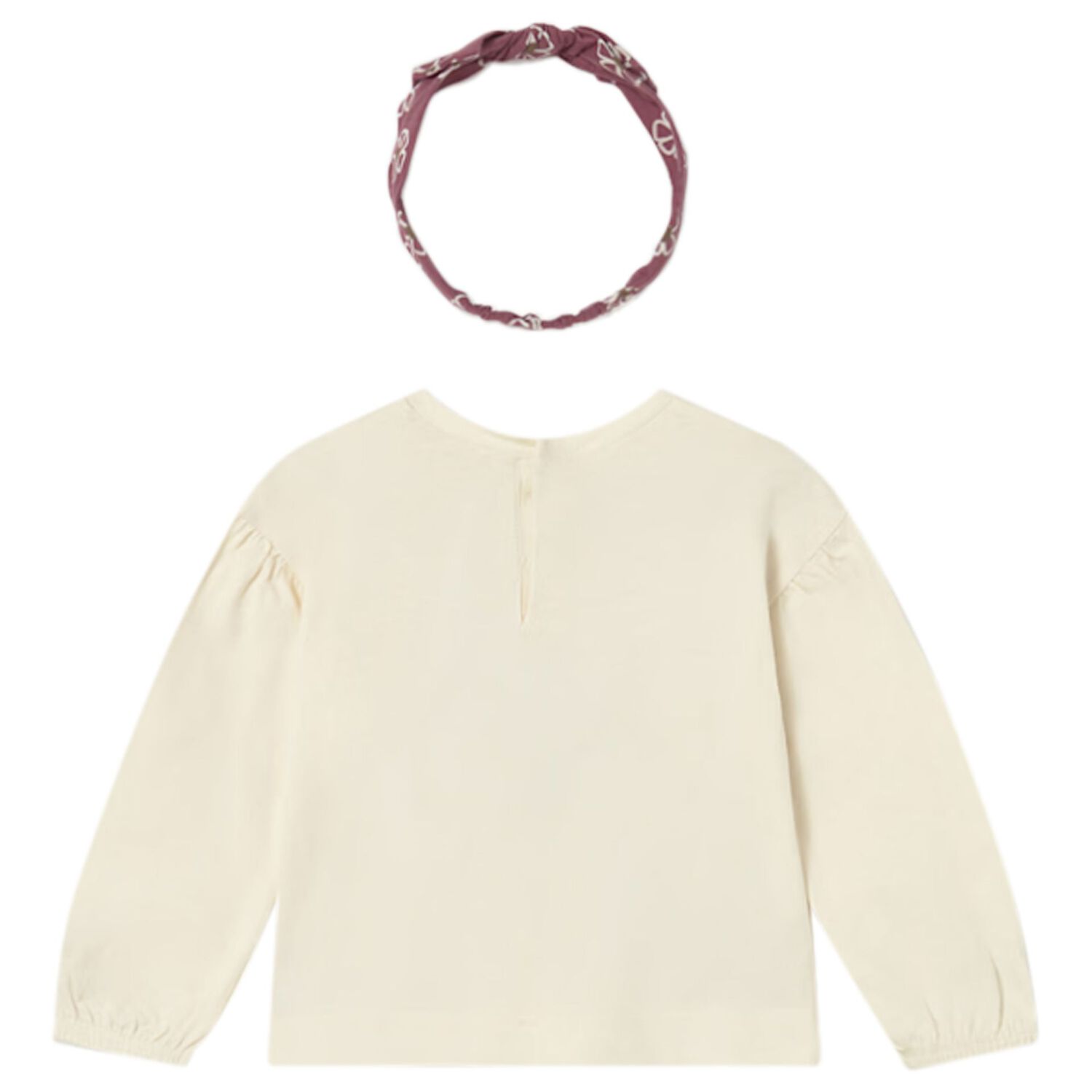 Younger Girls Ivory Long Sleeve Top Set, 1, hi-res