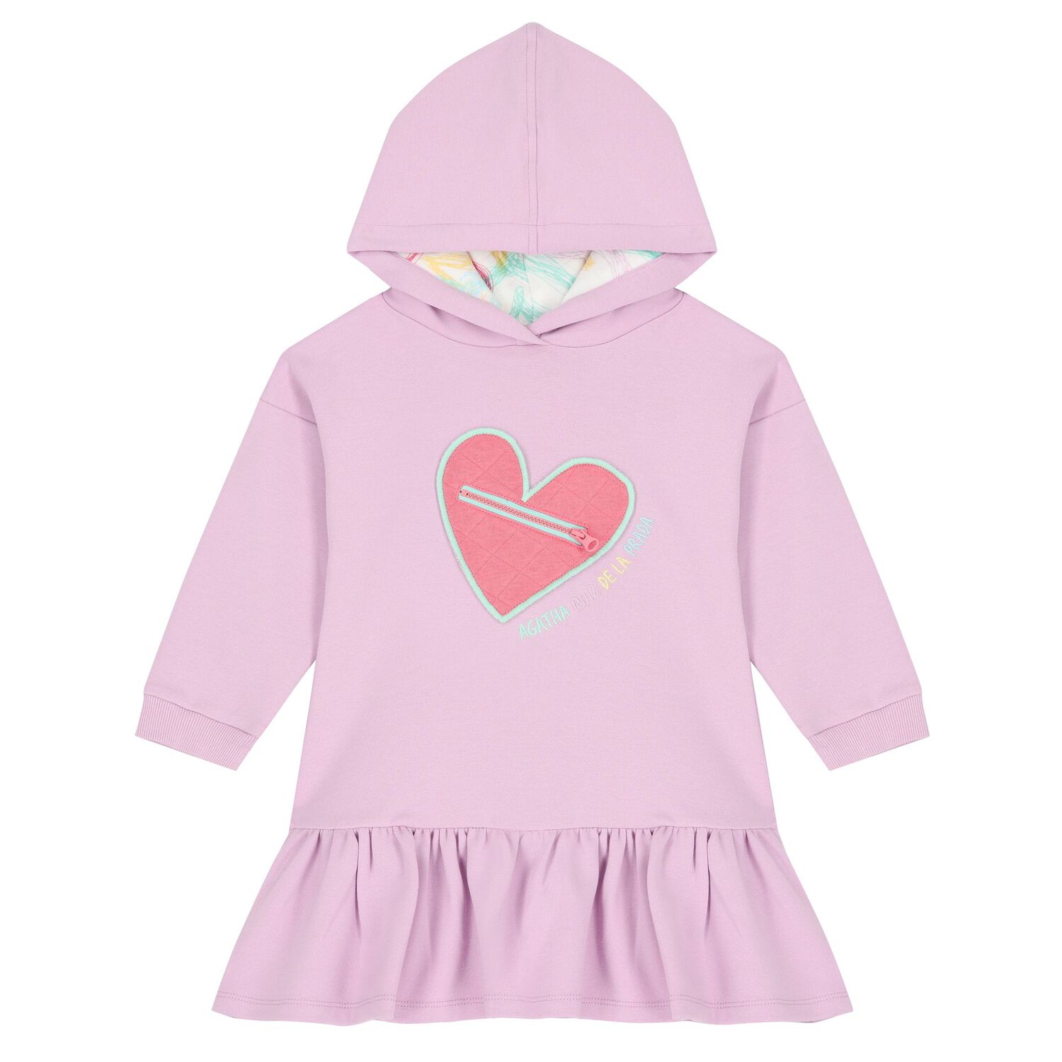 Girls Purple Heart Dress, 1, hi-res