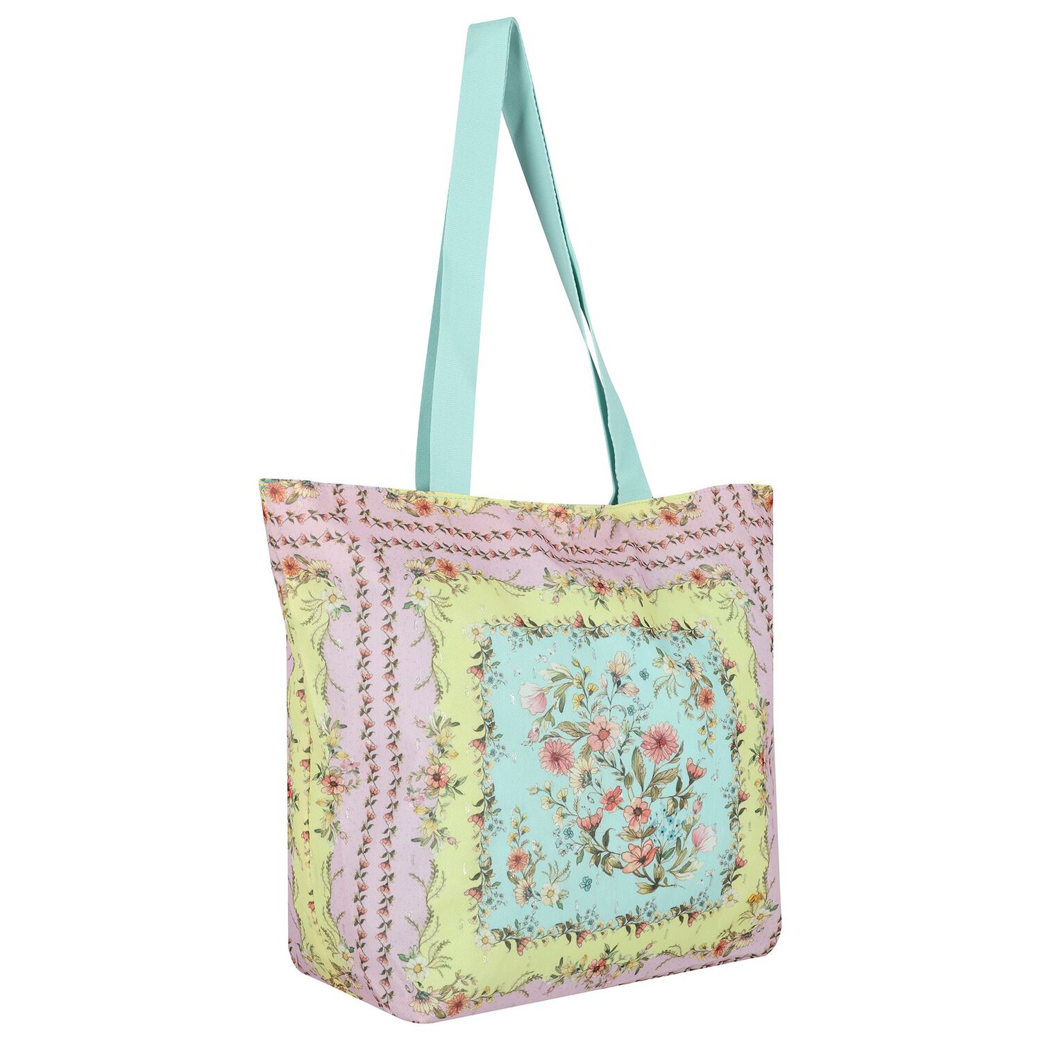 Girls Multi-Coloured Floral Tote Bag, 1, hi-res