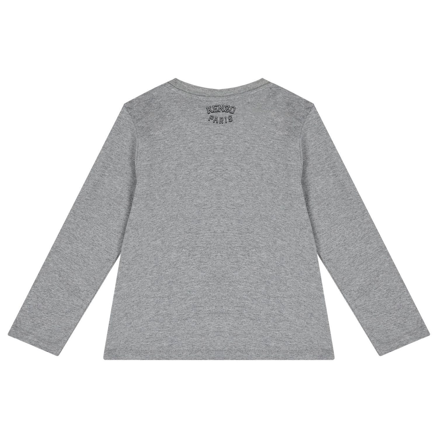 Boys Grey Tiger Logo Long Sleeve Top, 2, hi-res