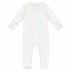 Baby White Polka Dot Babygrow, 3, hi-res