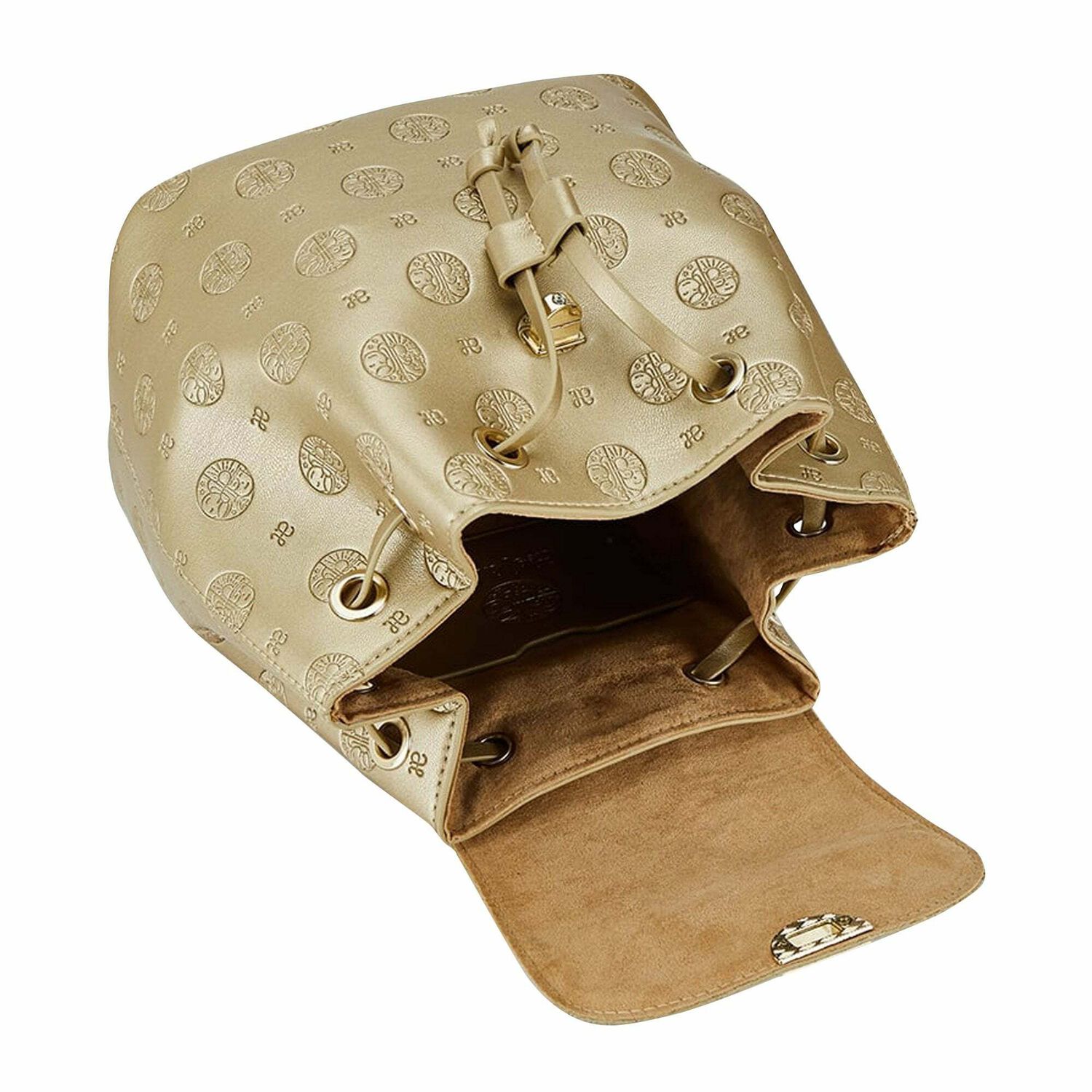 Girls Gold Logo Backpack, 1, hi-res