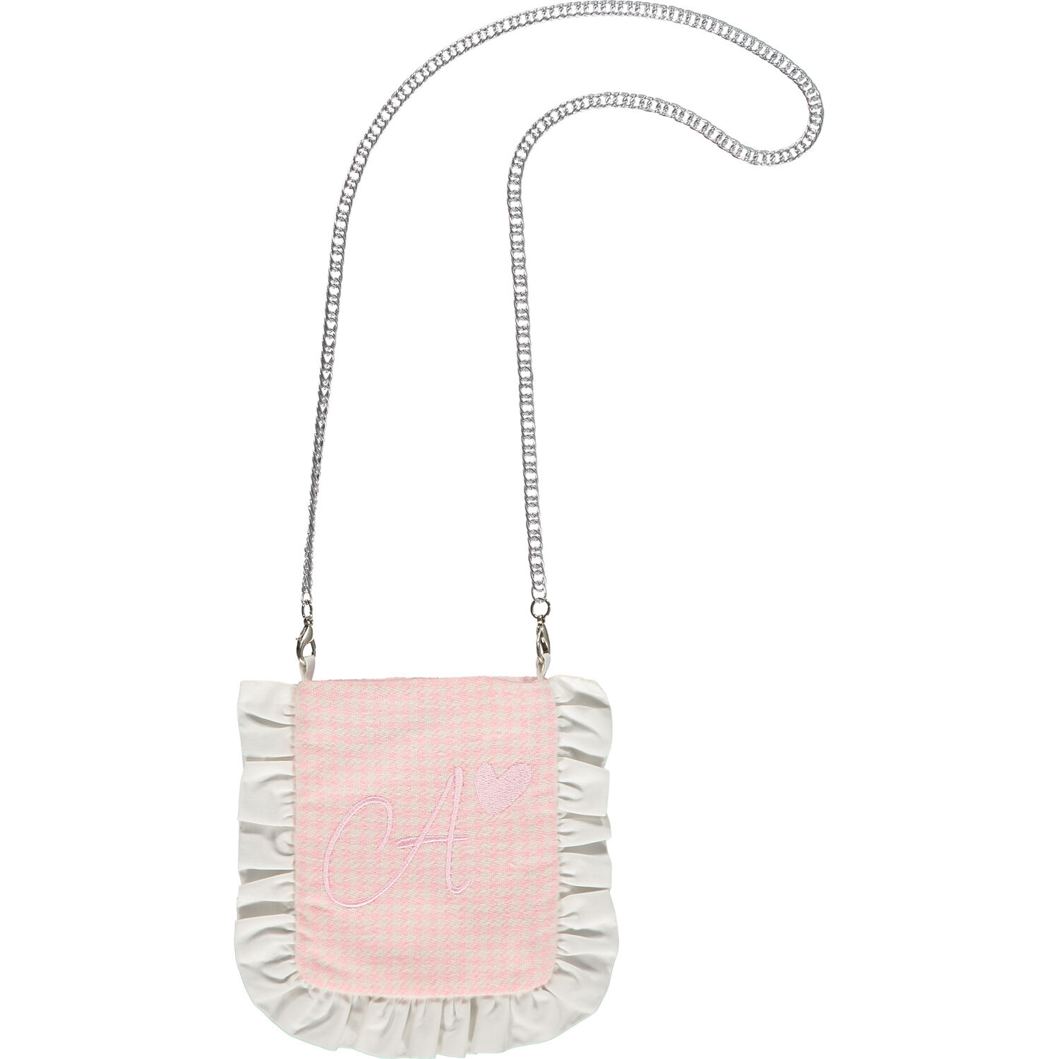 Girls Ivory & Pink Logo Crossbody Bag, 1, hi-res image number null