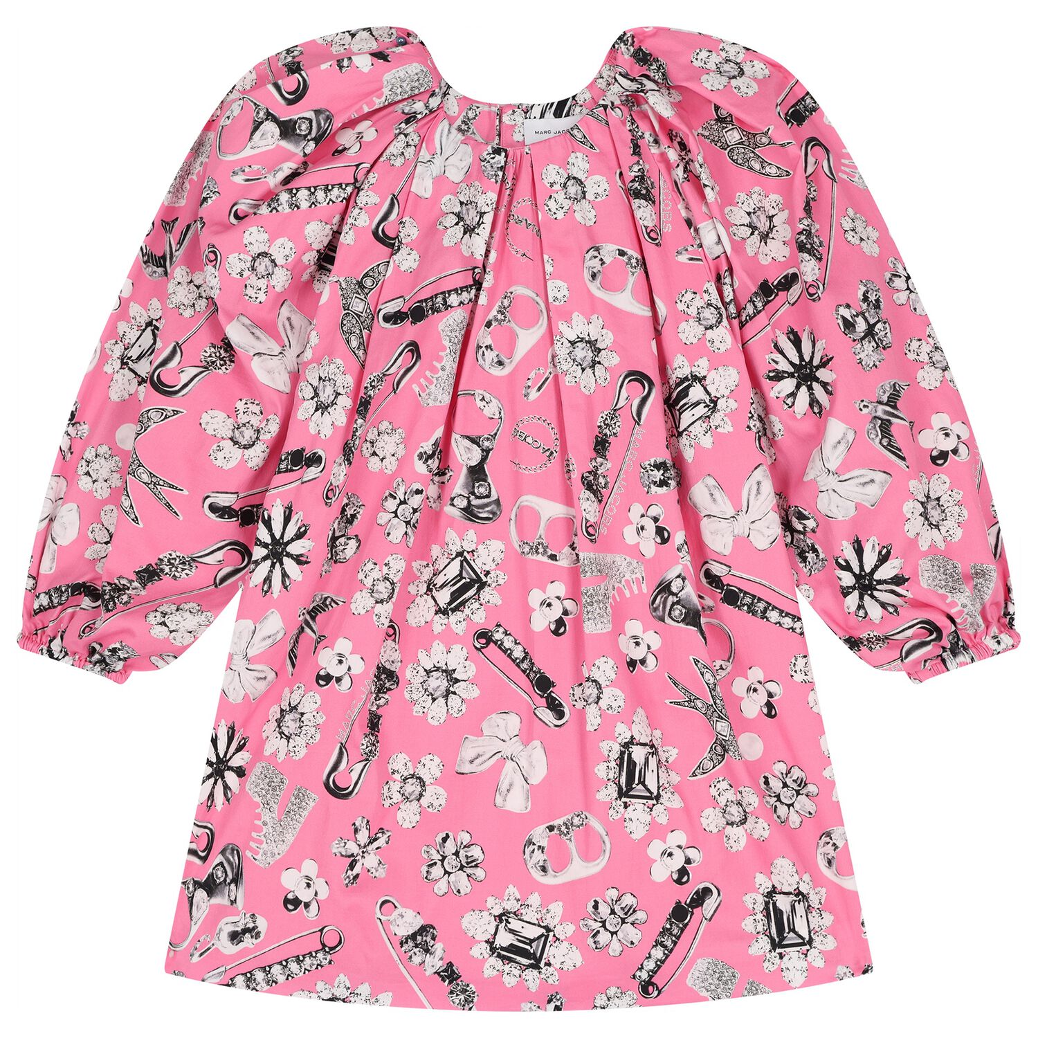 Girls Pink Jewel & Charm Dress, 1, hi-res
