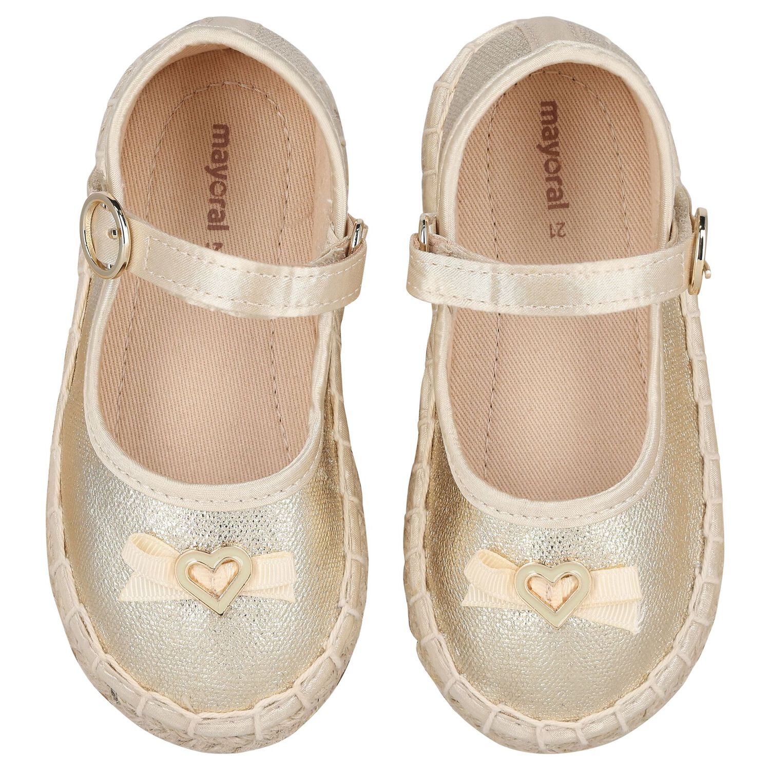 Baby Girls Gold Espadrilles, 1, hi-res