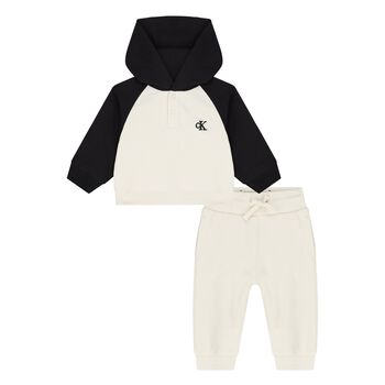 Younger Boys Beige & Black Tracksuit