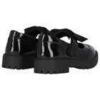Girls Black Logo Patent Leather Shoes, 1, hi-res