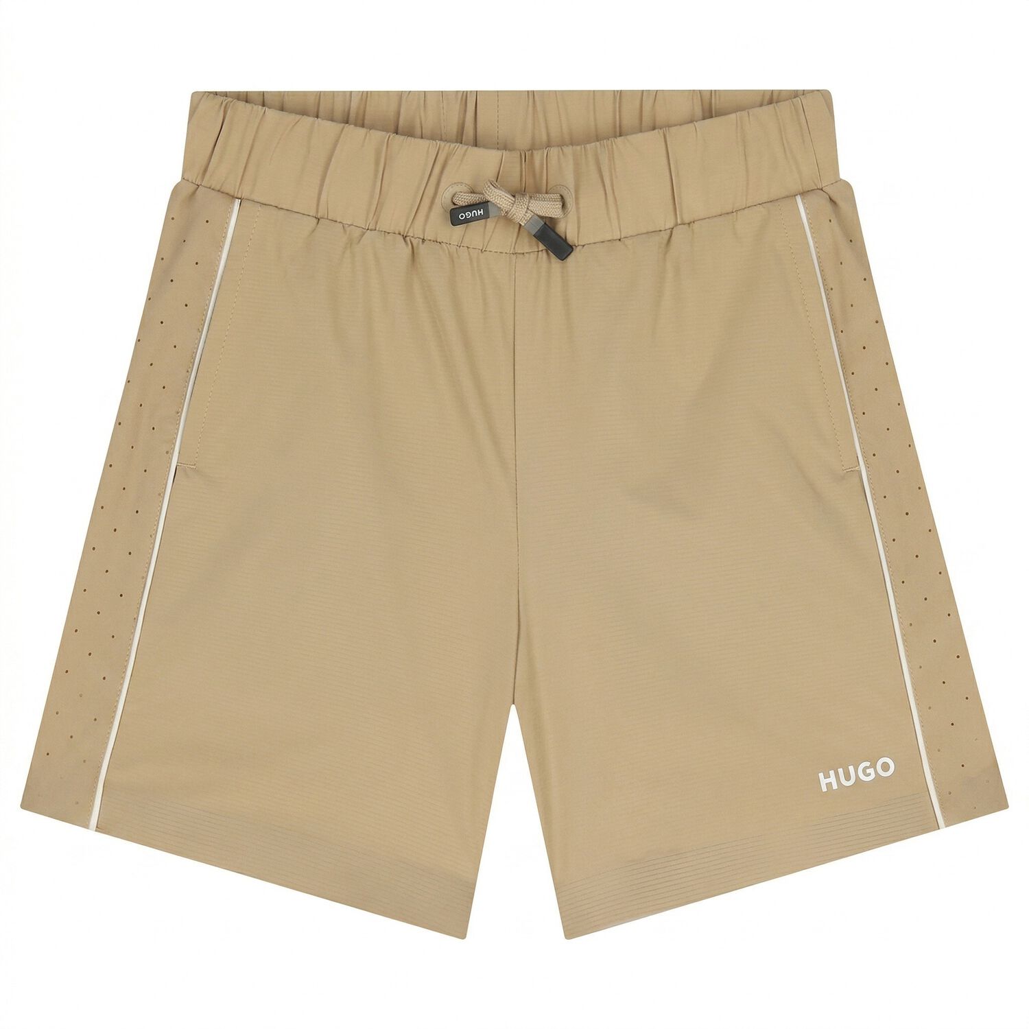 Boys Beige Logo Shorts, 2, hi-res