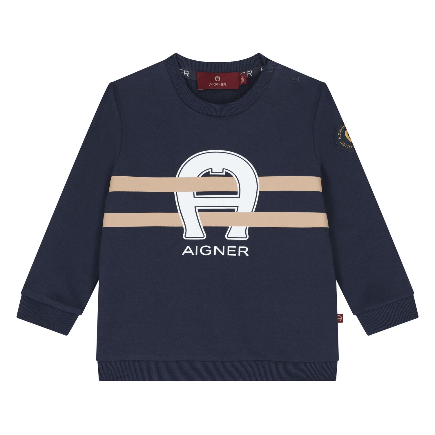 Younger Boys Navy Blue Logo Sweatshirt, 2, hi-res