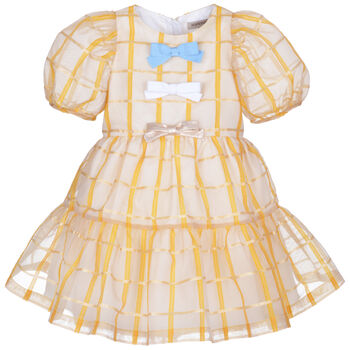 Girls Yellow Organza Dress