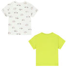 Younger Boys White & Neon Green T-Shirts ( 2-Pack ), 1, hi-res