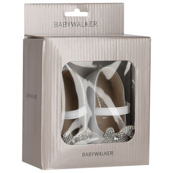 Baby Girls White Embellished Butterfly Shoes