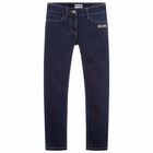 Girls Blue Logo Jeans, 1, hi-res