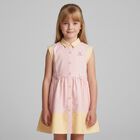 Girls Pink Logo Striped Dress, 1, hi-res