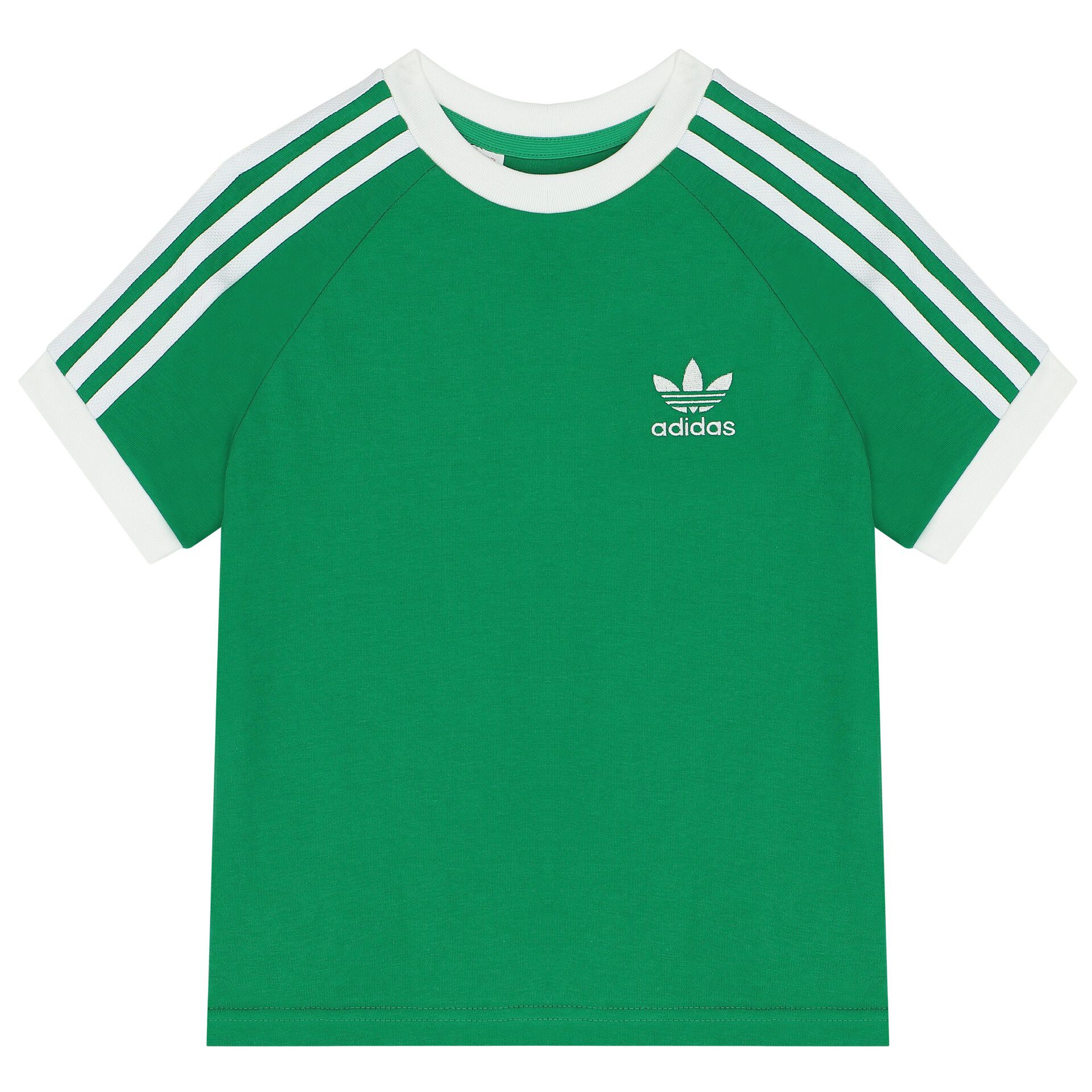 Adidas Kids Green Logo T Shirts Junior Couture UK