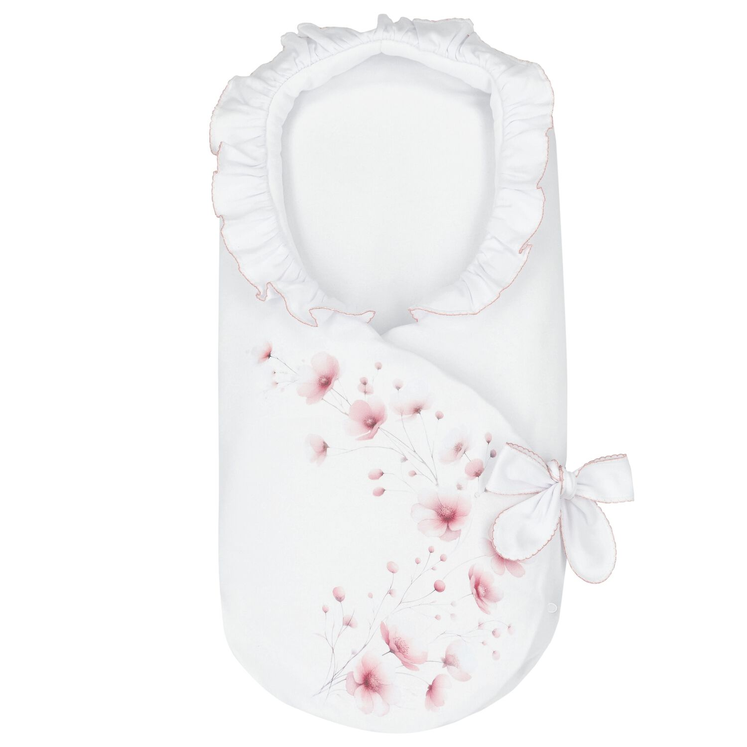 Baby Girls White & Pink Floral Nest, 1, hi-res