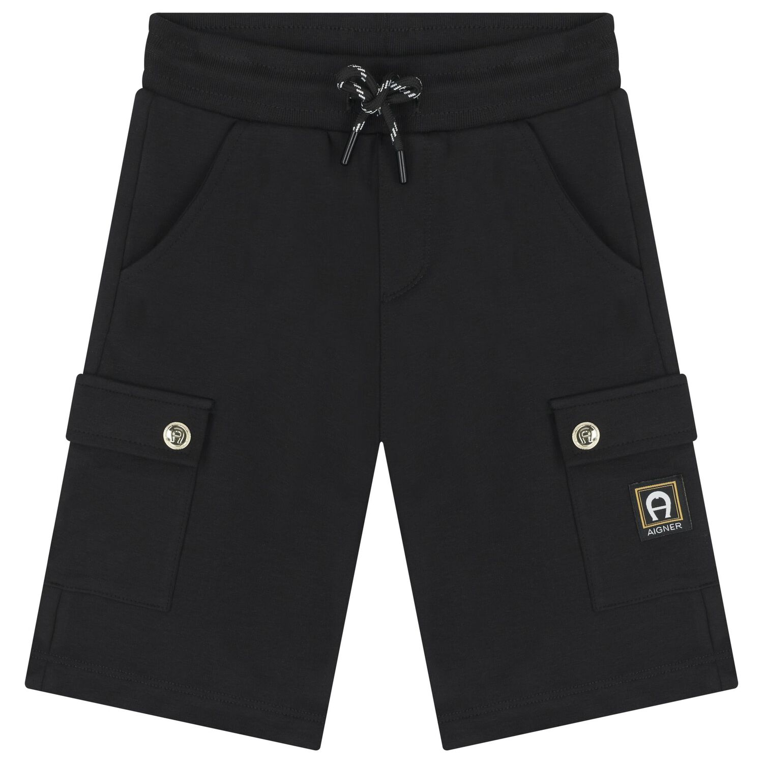 Boys Beige & Black Logo Shorts Set, 1, hi-res