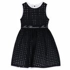 Girls Black Sleeveless Dress, 1, hi-res