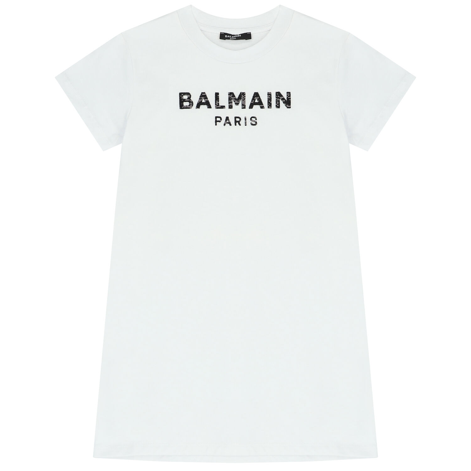 Girls White Logo Dress, 1, hi-res