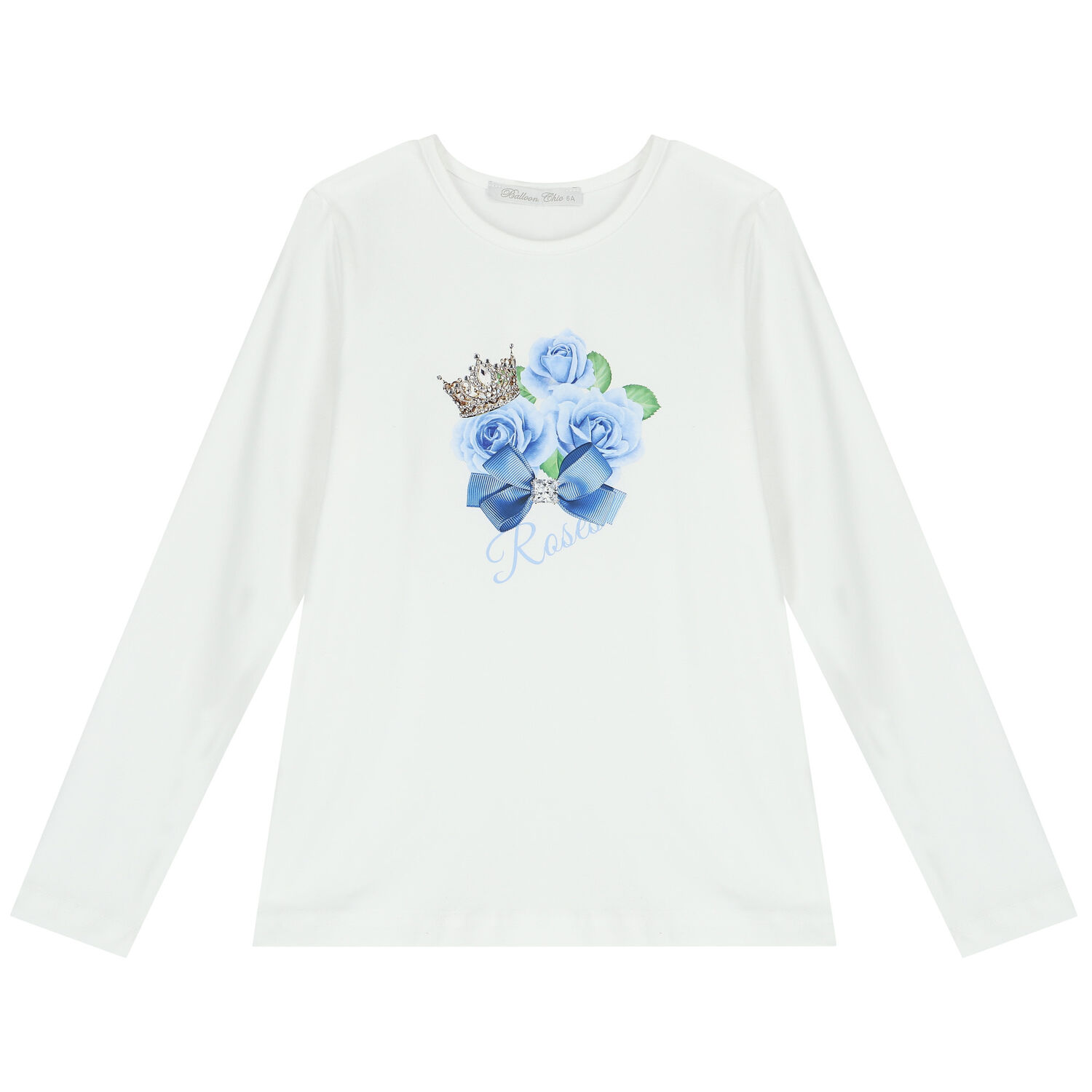 Girls White & Blue Floral Skirt Set, 1, hi-res image number null