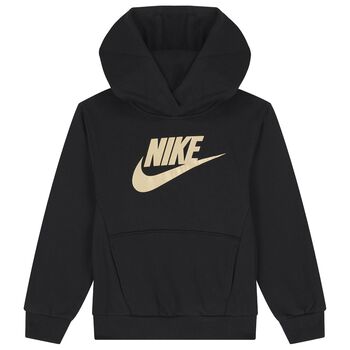 Nike Kids Boys Black Logo Hooded Top, 2 Boys Black Logo Hooded Top