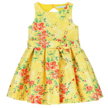 Girls Yellow Floral Dress