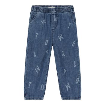 Baby Boys Denim Blue Logo Jeans