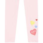 Girls White & Pink Heart Leggings Set, 1, hi-res