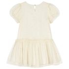 Girls Ivory & Gold Stars Chiffon Dress, 1, hi-res
