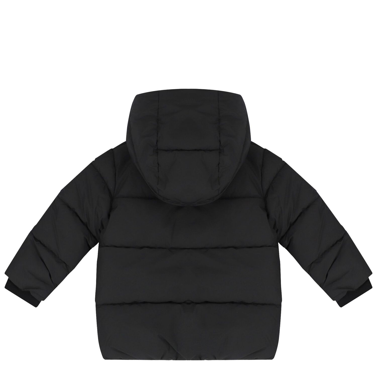 Younger Boys Black Logo Puffer Jacket, 1, hi-res