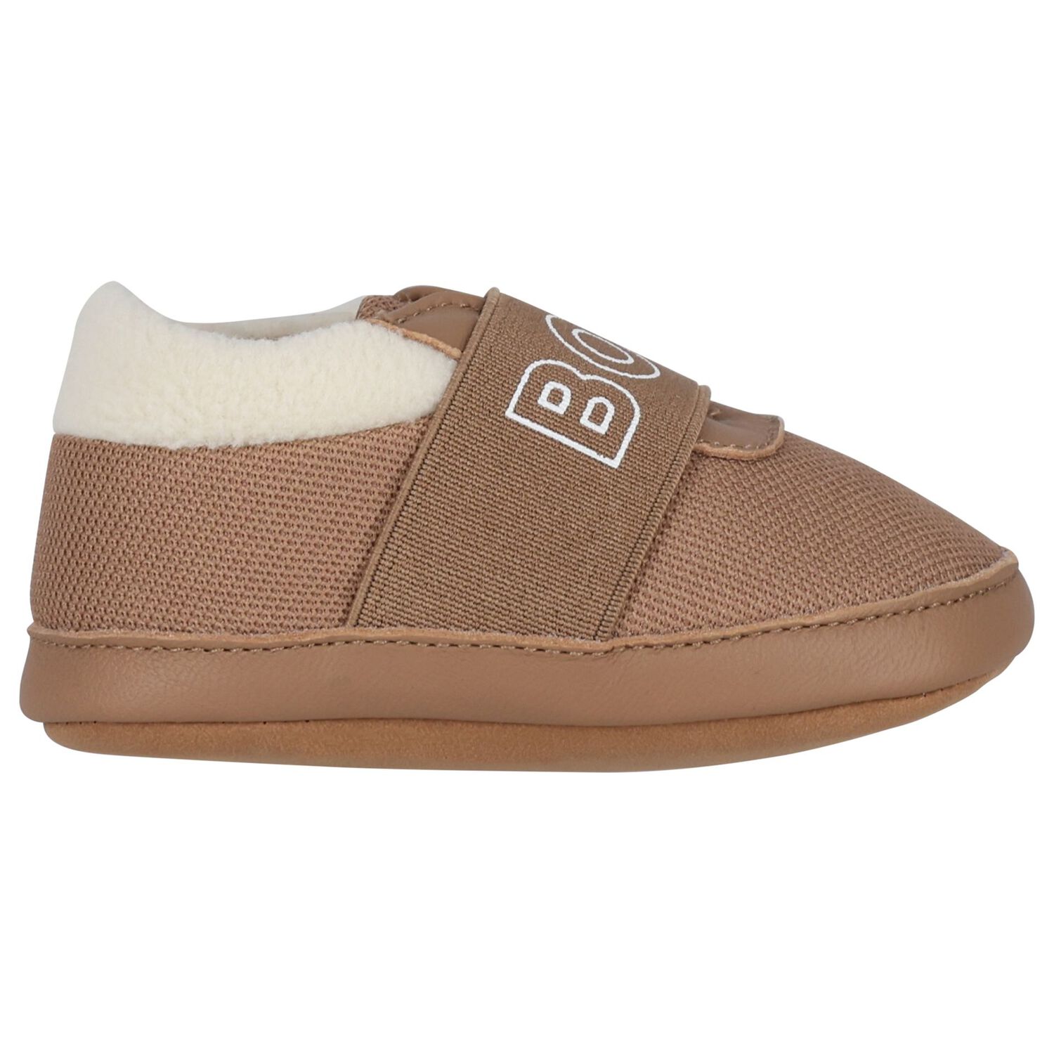 Baby Boys Beige Logo Canvas Pre Walker Shoes, 1, hi-res
