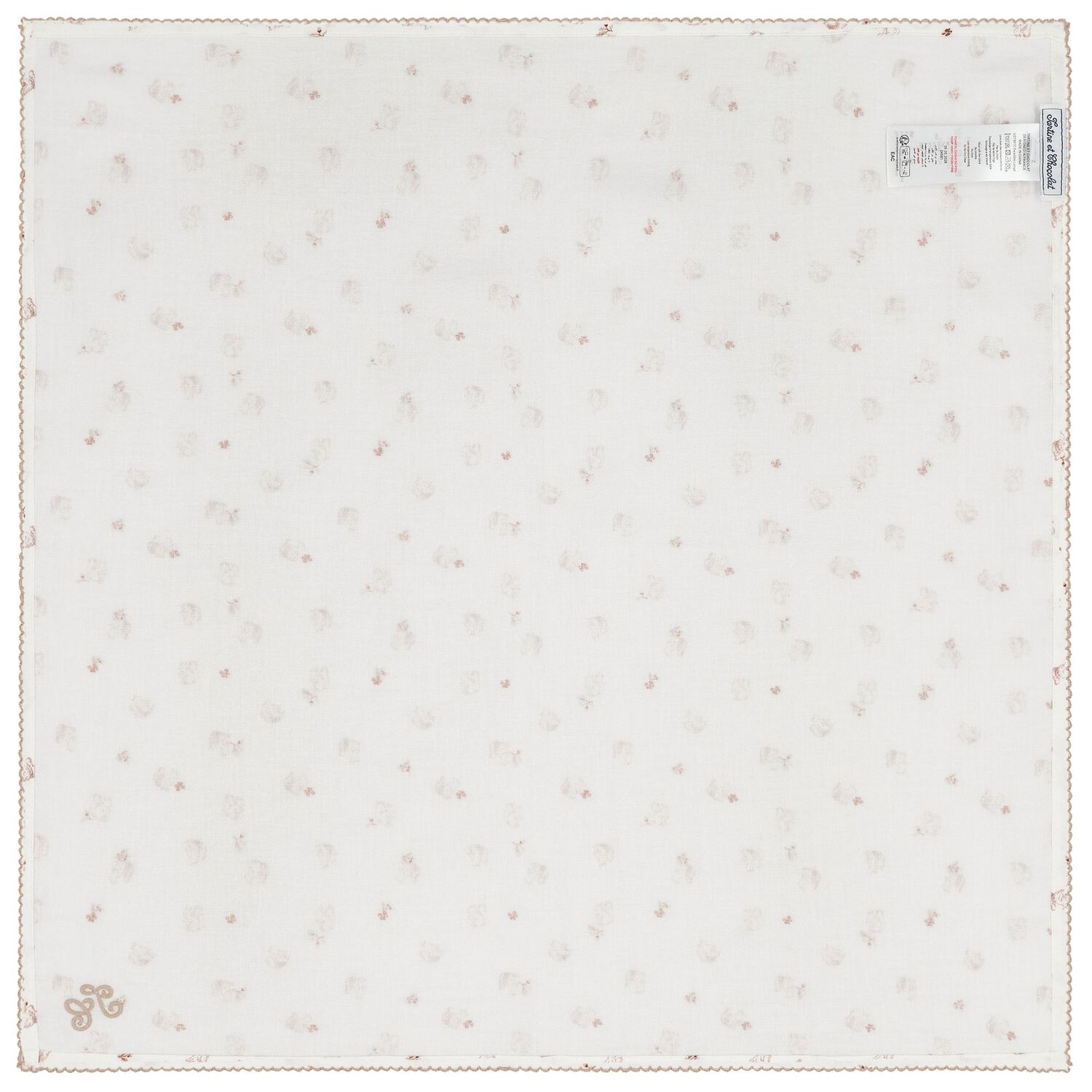Ivory & Pink Squirrel Blanket, 2, hi-res
