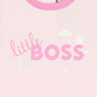 Baby Girls Pink Logo Romper, 1, hi-res