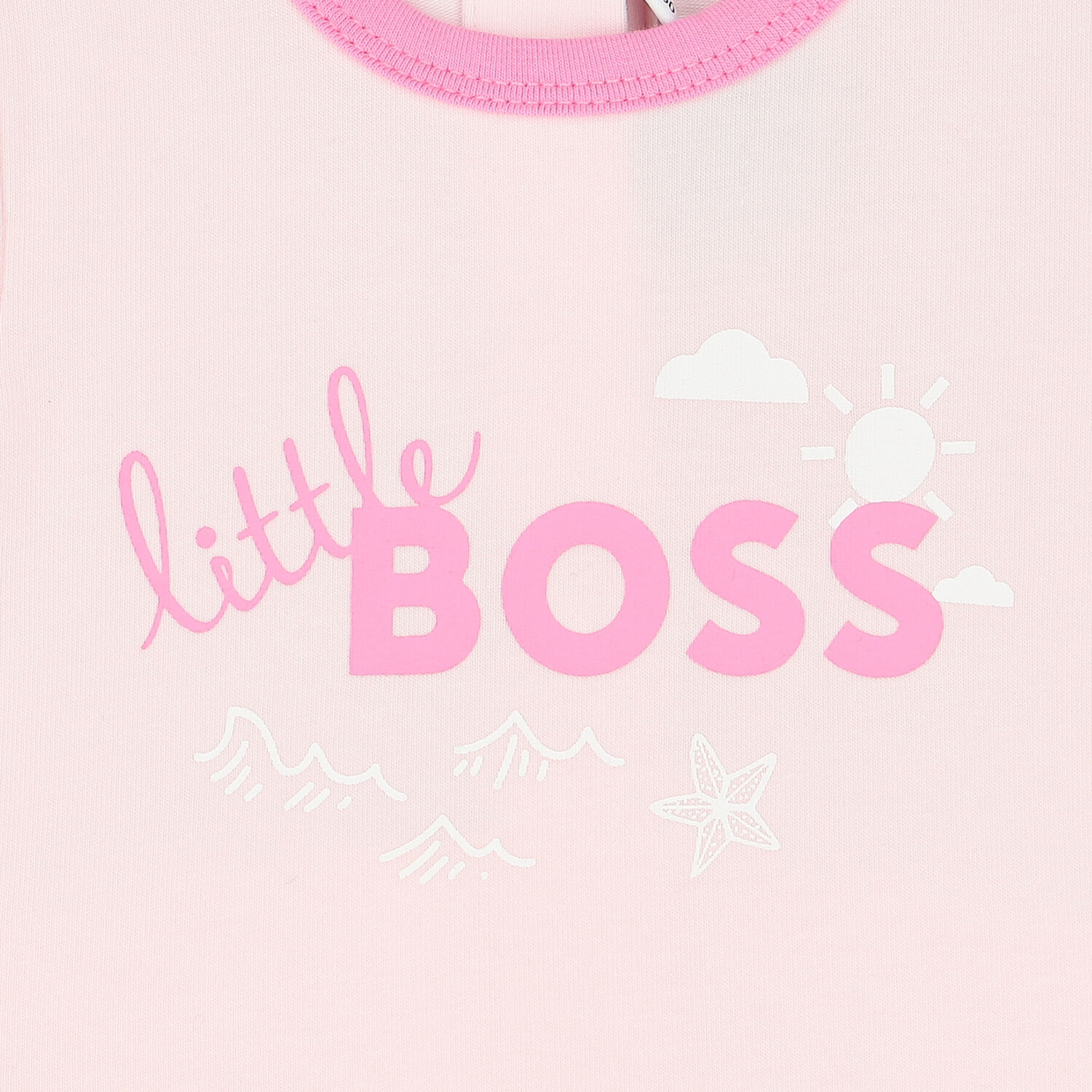 Baby Girls Pink Logo Romper, 1, hi-res