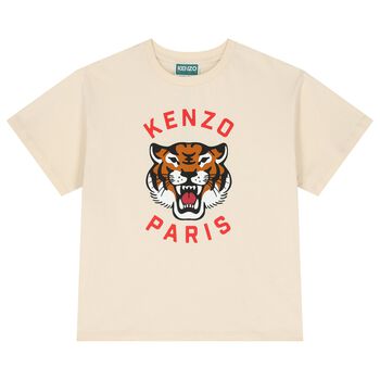 Ivory Lucky Tiger Logo T-Shirt