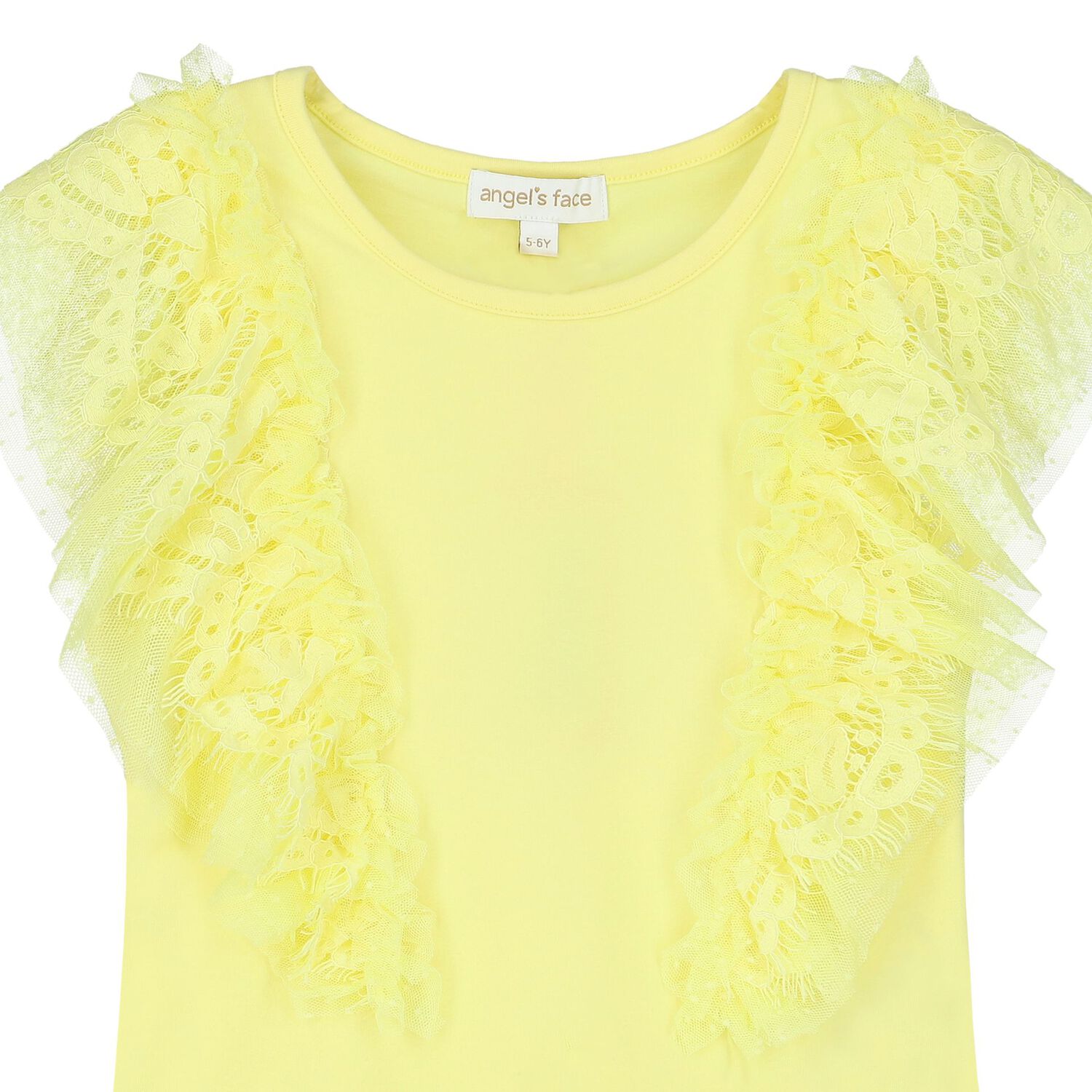 Girls Yellow Ruffled Top, 2, hi-res