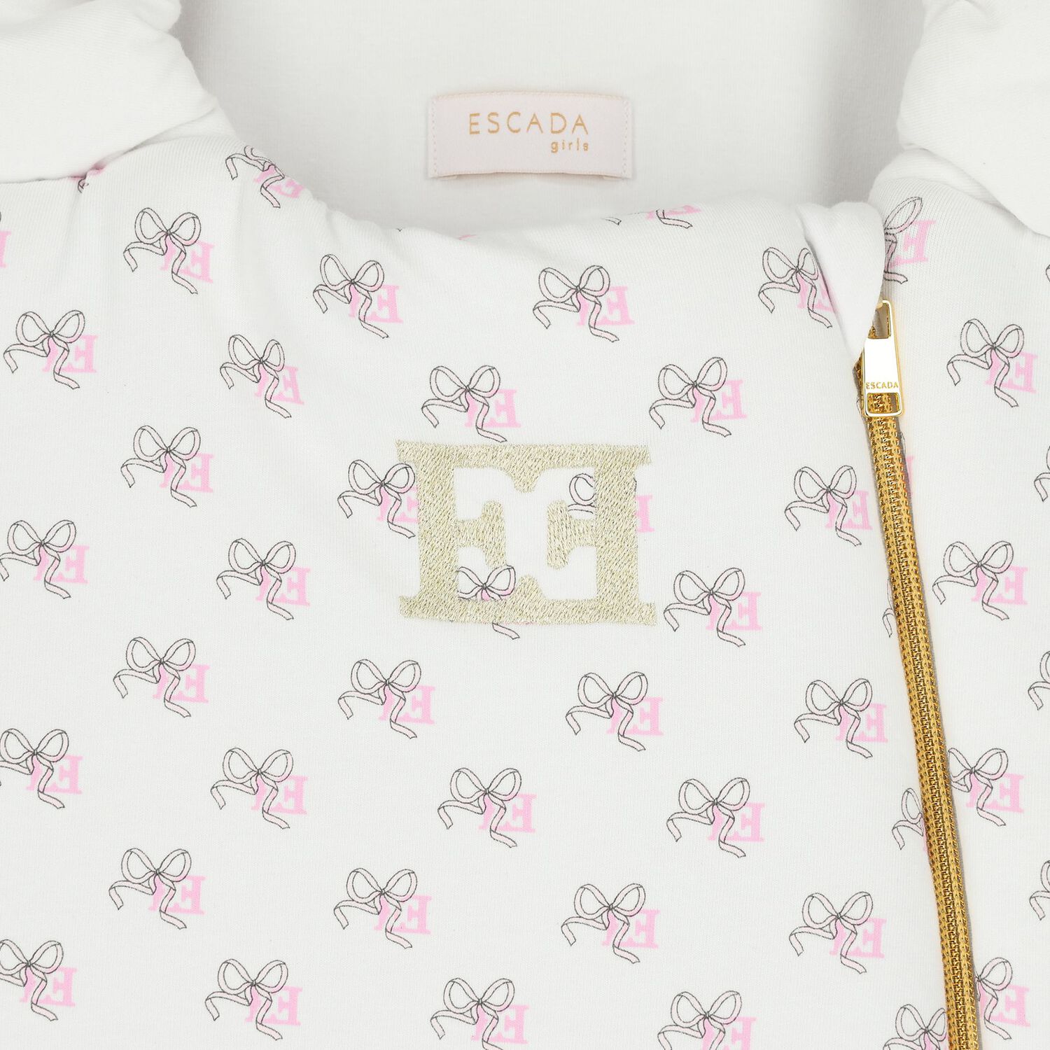 Baby Girls White Logo Bow Nest, 1, hi-res