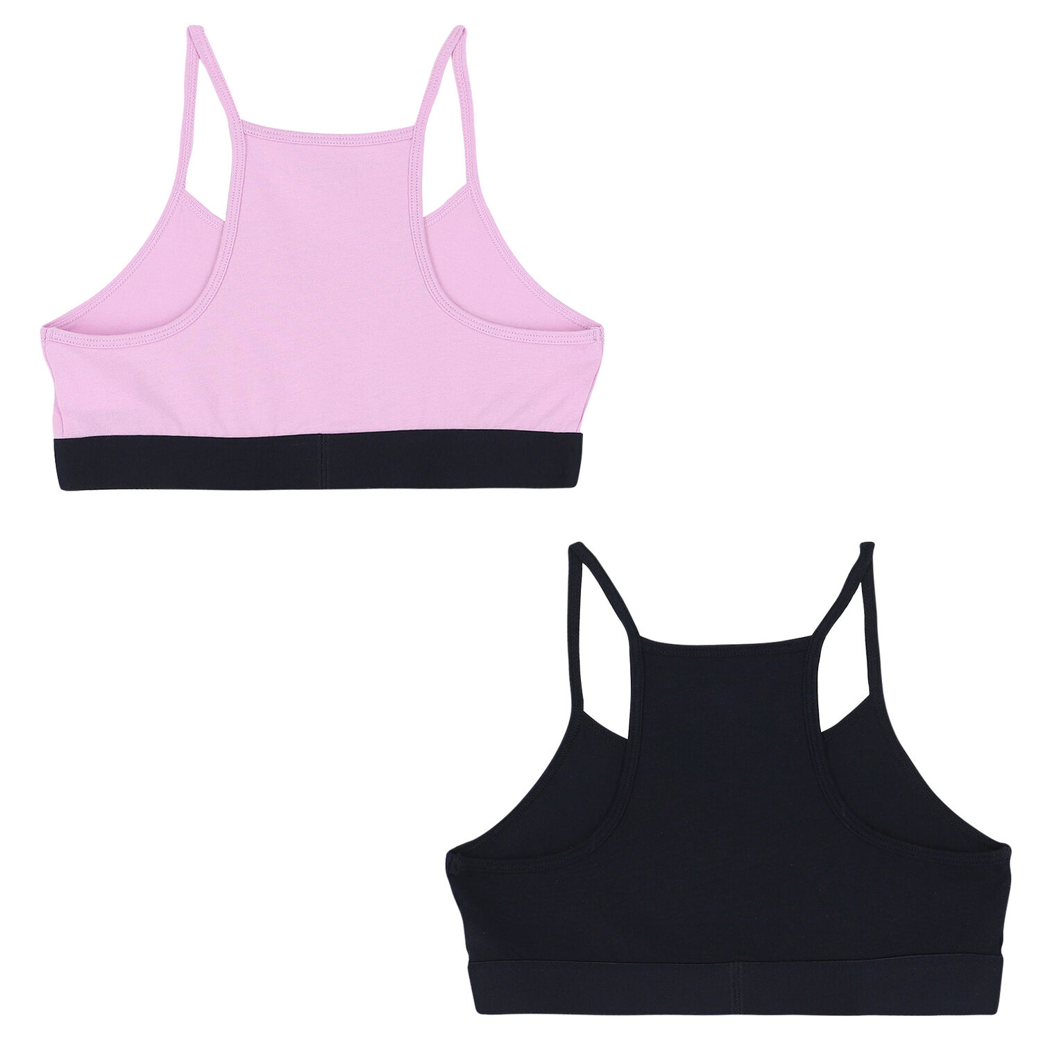 Girls Lilac & Navy Bra Tops (2-Pack), 1, hi-res