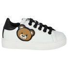 White Logo Leather Trainers, 1, hi-res