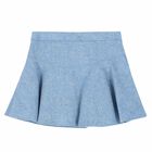 Girls Blue Embroidered Skirt, 1, hi-res