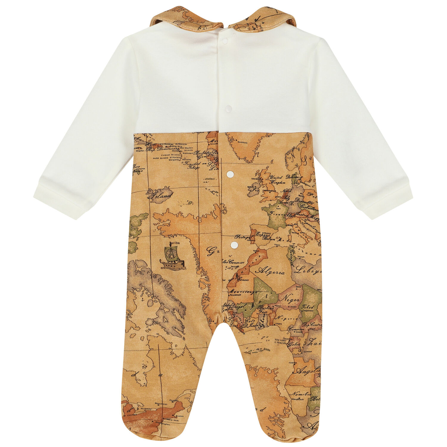 Ivory & Beige Geo Map Babygrow Set, 3, hi-res