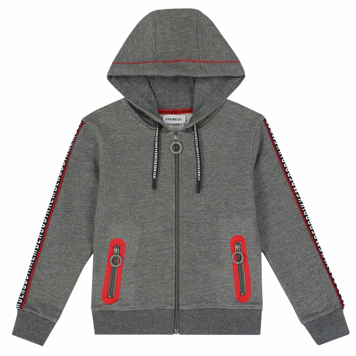 Boys Grey Logo Zip Up Top, 1, hi-res image number null