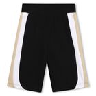 Boys Beige Striped Shorts, 2, hi-res