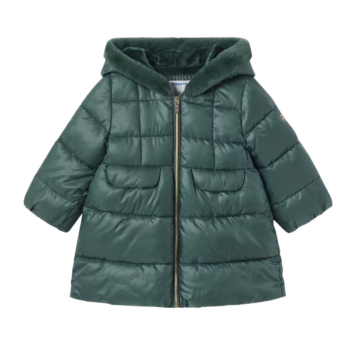 Younger Girls Green Puffer Coat, 1, hi-res image number null