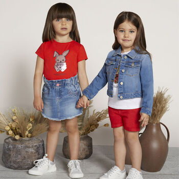Girls Red Logo Shorts