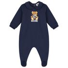 Navy Blue Teddy Bear Logo Babygrow Gift Set, 2, hi-res