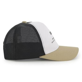 Boys White, Black & Beige Logo Cap