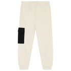Boys Beige Logo Joggers, 1, hi-res